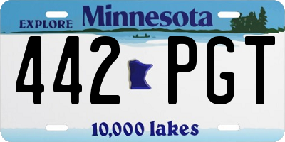 MN license plate 442PGT
