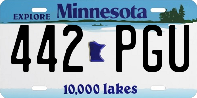 MN license plate 442PGU