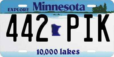 MN license plate 442PIK