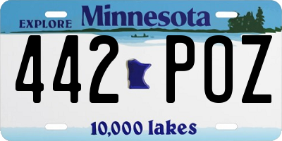 MN license plate 442POZ