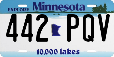 MN license plate 442PQV