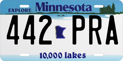 MN license plate 442PRA