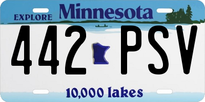 MN license plate 442PSV