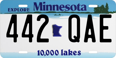 MN license plate 442QAE