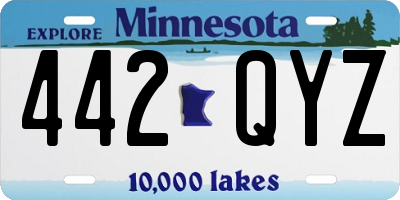 MN license plate 442QYZ