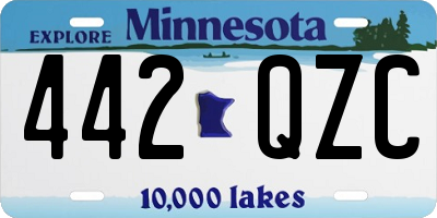 MN license plate 442QZC