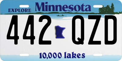 MN license plate 442QZD