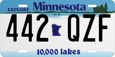 MN license plate 442QZF