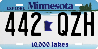 MN license plate 442QZH