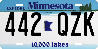 MN license plate 442QZK