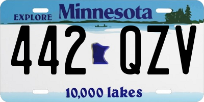 MN license plate 442QZV