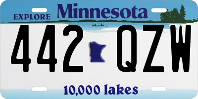 MN license plate 442QZW