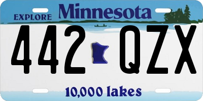 MN license plate 442QZX