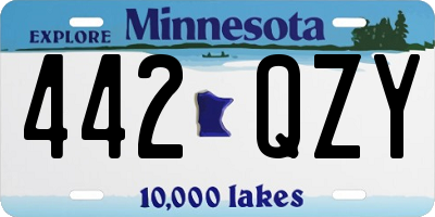 MN license plate 442QZY