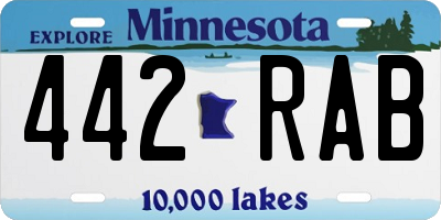 MN license plate 442RAB