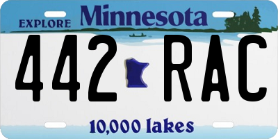 MN license plate 442RAC