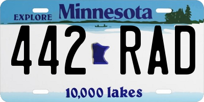 MN license plate 442RAD