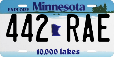 MN license plate 442RAE