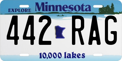 MN license plate 442RAG