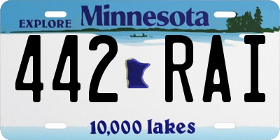 MN license plate 442RAI