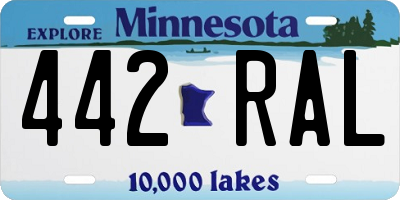 MN license plate 442RAL