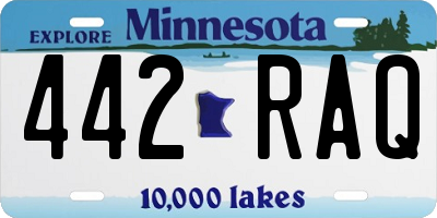 MN license plate 442RAQ