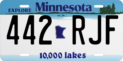MN license plate 442RJF