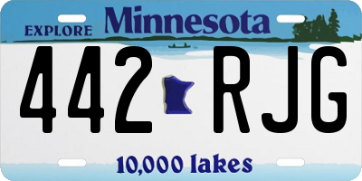 MN license plate 442RJG