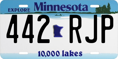 MN license plate 442RJP