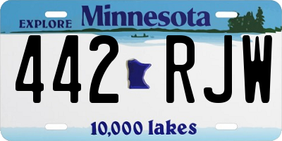 MN license plate 442RJW