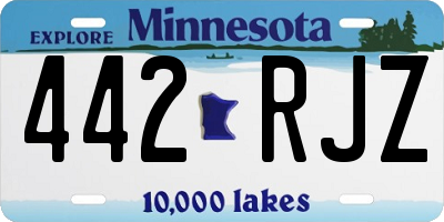 MN license plate 442RJZ