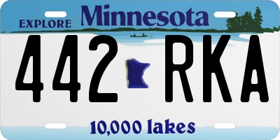 MN license plate 442RKA