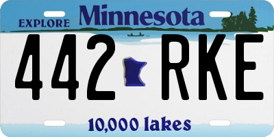 MN license plate 442RKE