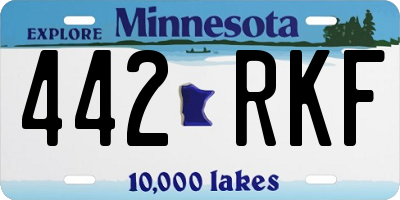 MN license plate 442RKF