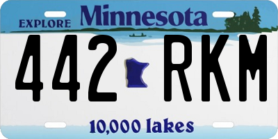 MN license plate 442RKM