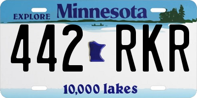 MN license plate 442RKR