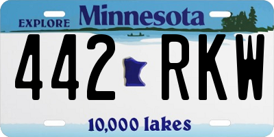 MN license plate 442RKW
