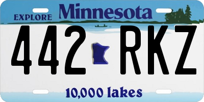 MN license plate 442RKZ