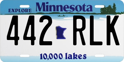 MN license plate 442RLK
