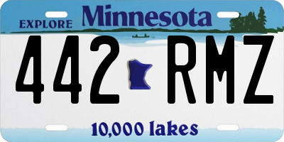 MN license plate 442RMZ