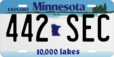 MN license plate 442SEC