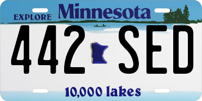 MN license plate 442SED
