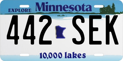 MN license plate 442SEK