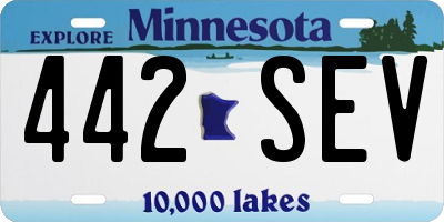 MN license plate 442SEV