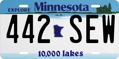MN license plate 442SEW