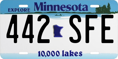 MN license plate 442SFE
