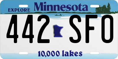 MN license plate 442SFO
