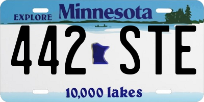 MN license plate 442STE