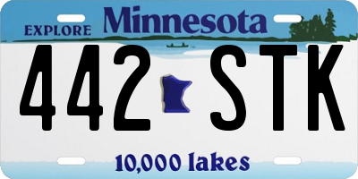 MN license plate 442STK