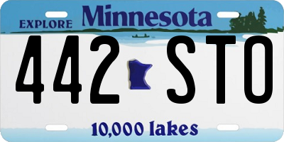 MN license plate 442STO